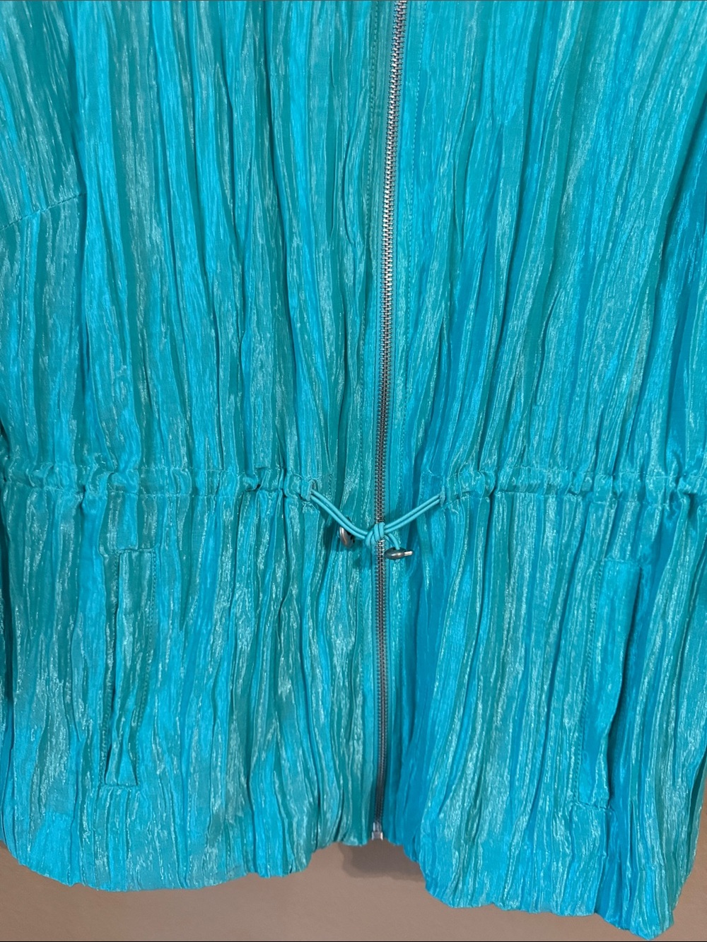 Ruby Rd. Teal Crinkle Zip-Front Jacket - Picture 5 of 7